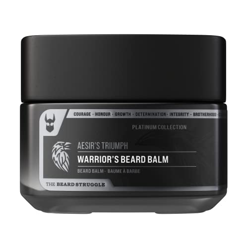 The Beard Struggle Warrior’s Beard Balm - Platinum Collection, Aesir's Triumph - Non-Greasy Low-Hold Formula, Luxurious Cologne-Grade Fragrances 100% Natural and Plant-Based Ingredients - 50g