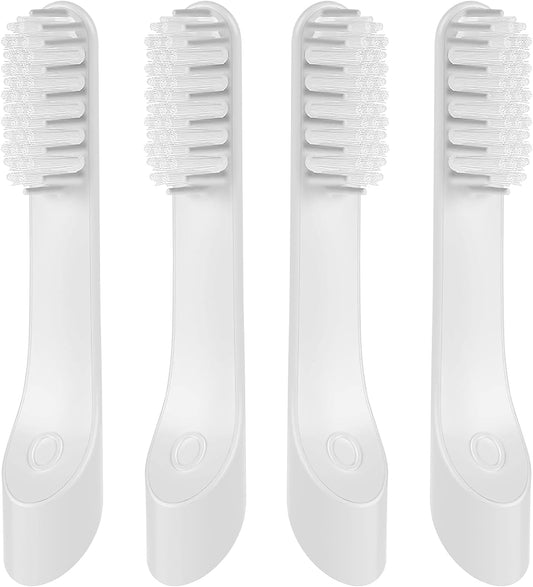 Toothbrush Replacement Heads for Quip, Suitable for Both Adults & School-Age Children, Light Gray, 4-Pack