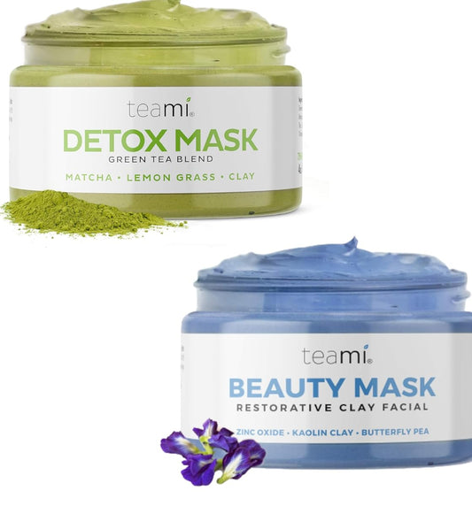 Teami Beauty & Detox Face Mask - Skincare Mud Mask for Blackhead abd Moisturizing - Deep cleansing Face Mask for acne & Spa Day Exfoliate