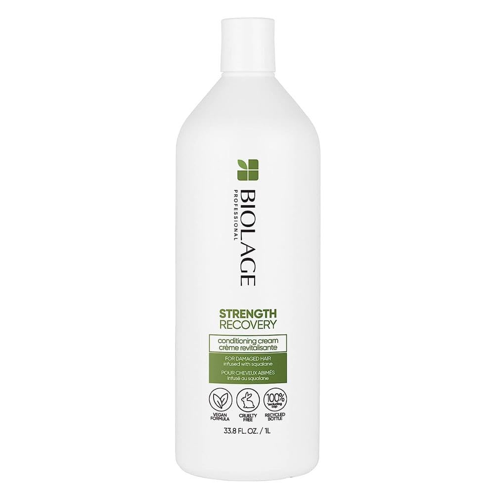 Biolage Strength Recovery Conditioning Cream | Hair Repairing Deep Conditioner | Moisturizes, Adds Softness & Strengthens | For Damaged & Sensitized Hair | Vegan & Cruelty-Free