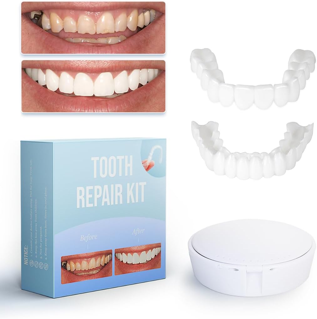 Tooth Replacement Kit, Replace a Missing Tooth in Minutes, Veneers for Temporary Repair, Complete Your Smile with Fake Tooth, Comfortable and Natural Veneers