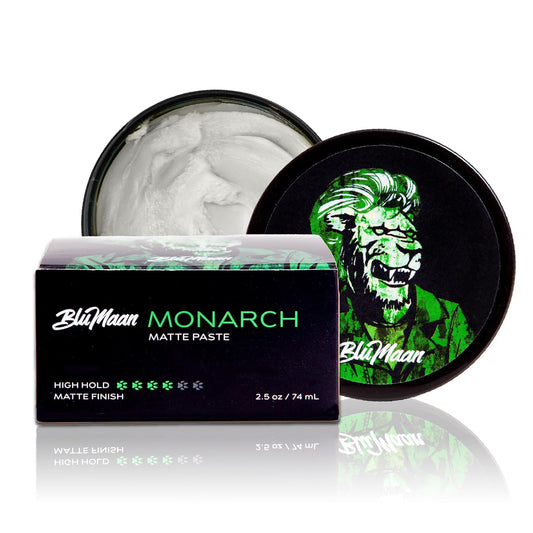 BluMaan Monarch Matte Paste - Clay with Med-High Hold, Adds Texture, Matte Finish - Easy To Apply, Shea Butter For Stronger Hair - 74 ml / 2.5 oz