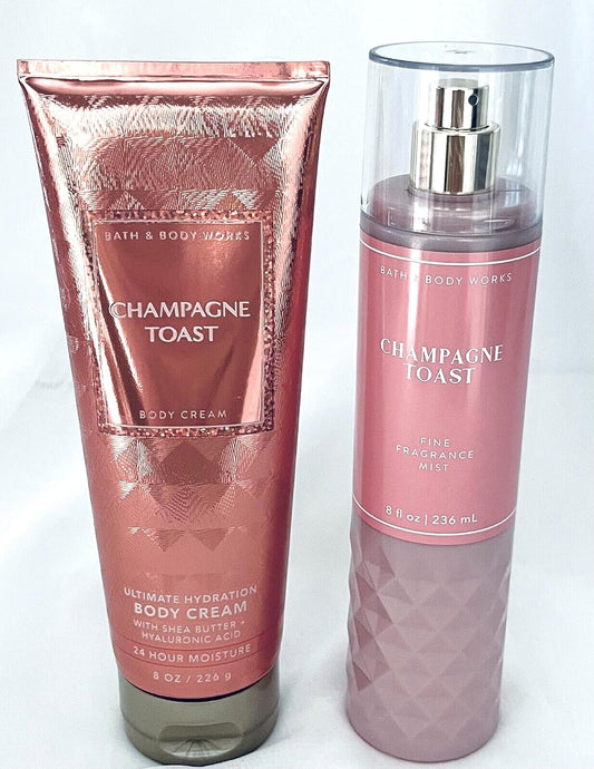 Bath and Body Works - Champagne Toast - Fine Fragrance Mist and Ultra Shea Body Cream - Full Size Ð2019