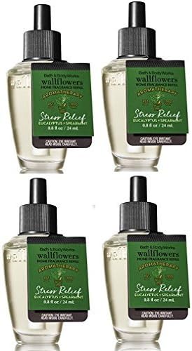 Bath & Body Works Eucalyptus Spearmint Wallflowers Aromatherapy Refills (4-Bulbs)