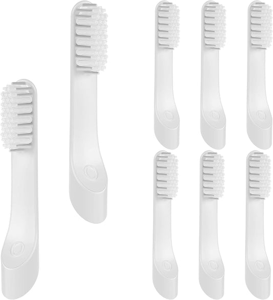 Toothbrush Replacement Heads for Quip, Suitable for Both Adults & School-Age Children, Light Gray, 8-Pack