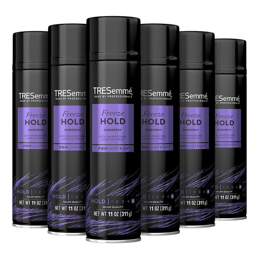 TRESemmŽ Freeze Hold Hairspray Pack of 6 for 24-Hour Frizz Control and All-Day Humidity Resistance 11 oz
