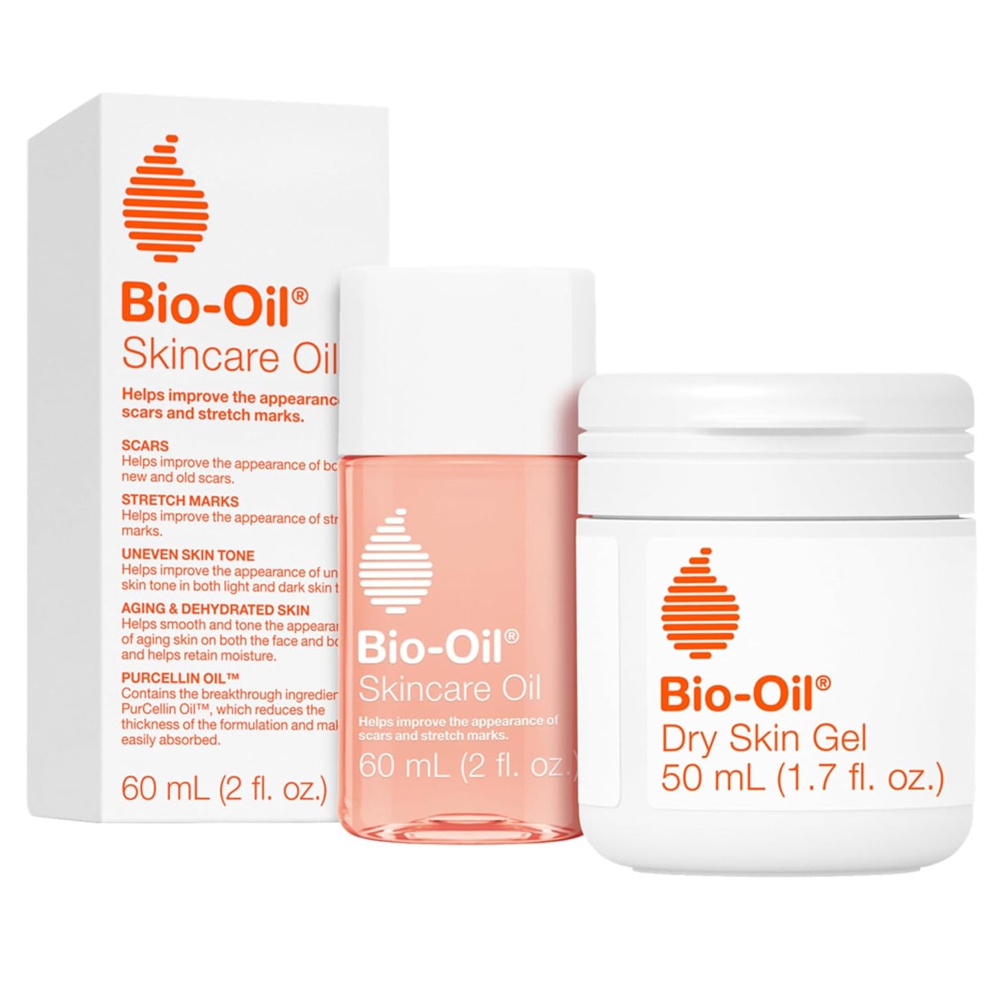 Bio-Oil Dry Skin Travel Skincare Bundle - 1.7oz Skincare Oil and 2oz Dry Skin Gel