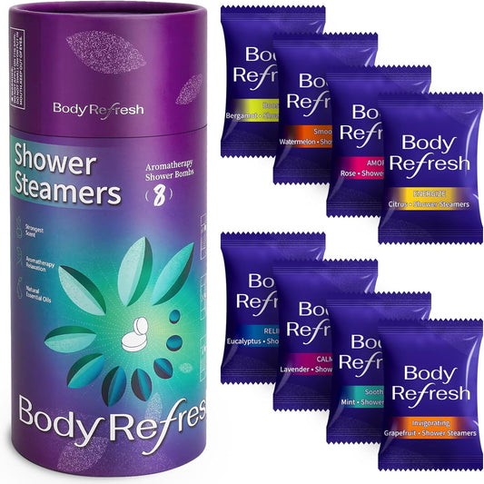BodyRefreshÊShowerÊSteamersÊAromatherapyÊ-Ê8ÊPackÊShowerÊBombsÊwithÊEssentialÊOils.ÊSelfÊCareÊBirthdayÊGiftsÊforÊWomen,ÊGiftsÊforÊWomenÊMenÊMom,ÊValentinesÊDayÊGiftsÊforÊHerÊHim