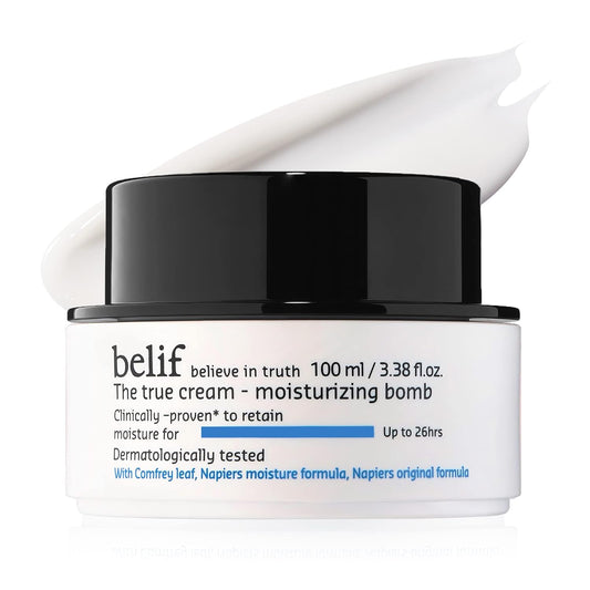 belif The True Cream Moisturizing Bomb with Oak Husk and Vitamin B | Moisturizer | Good for Dry Skin, Dryness Dullness, and Uneven Texture |For Normal, Dry Skin Types