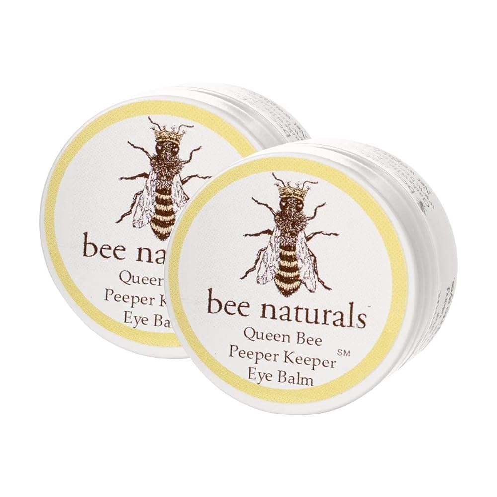Bee Naturals Queen Best Eye Balm Peeper Keeper - Best Gift Set Eyelid Balm Reduces Crowsfeet, Wrinkles & Fine Lines - Moisturizes Your Skin - Vitamin E + 10 All Natural Nutrient Oils (2 Pack)